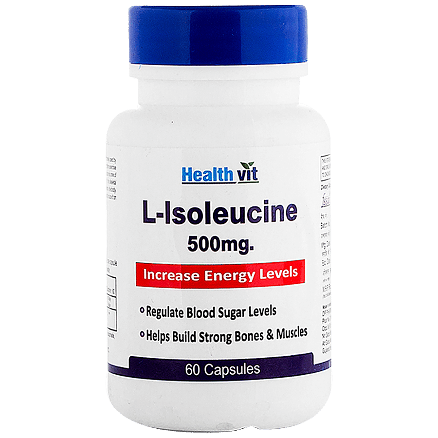 Healthvit L-Isoleucine Increase Energy Levels Capsule - For Blood Sugar Regulation