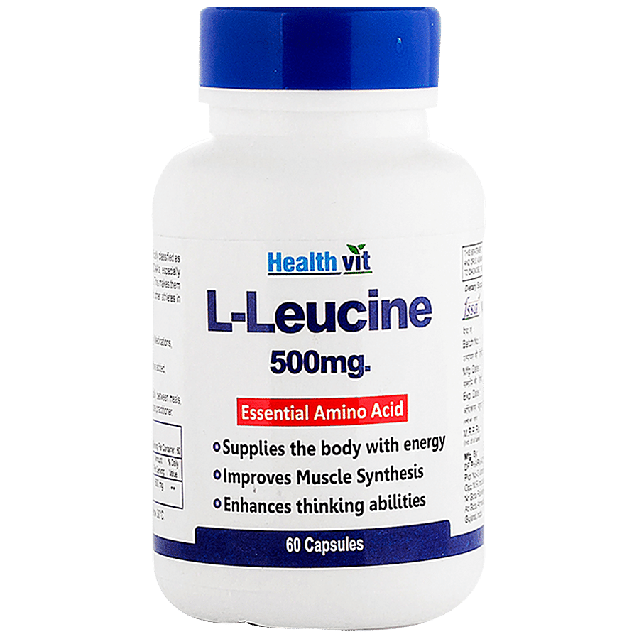 Healthvit L-Leucine Essential Amino Acid Capsule - Supplies Energy