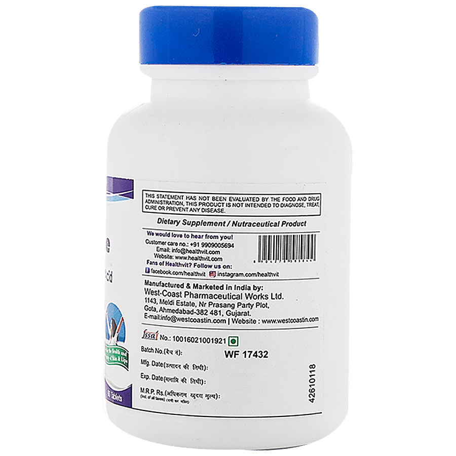 Healthvit L-Lysine Tablet - Supports Immune System Functions & Membrane Health