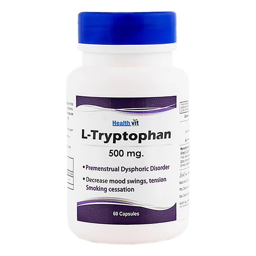 Healthvit L-Tryptophane 500 mg Capsules - Decrease Mood Swings