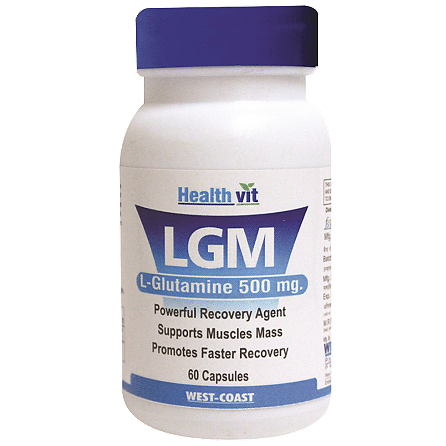 Healthvit LGM L-Glutamine Capsule - Promotes Muscle Mass & Fast Recovery