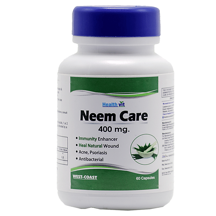 Healthvit Neemcare Neem Powder 400 mg Capsules - Immunity Enhancer