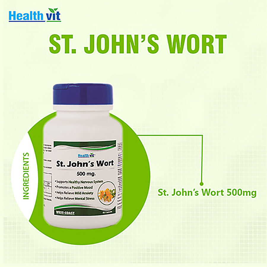 Healthvit St. John's Wort 500 mg Capsules - Mood