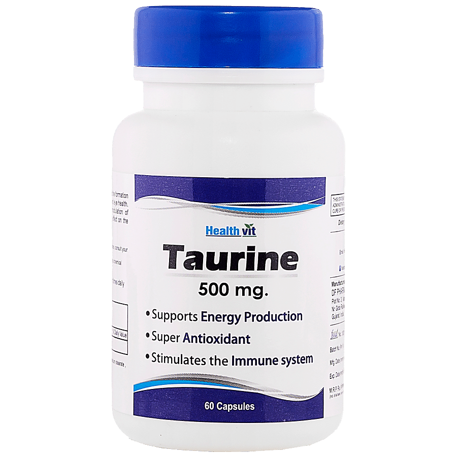 Healthvit Taurine 500 mg Capsules - Stimulates Immune System