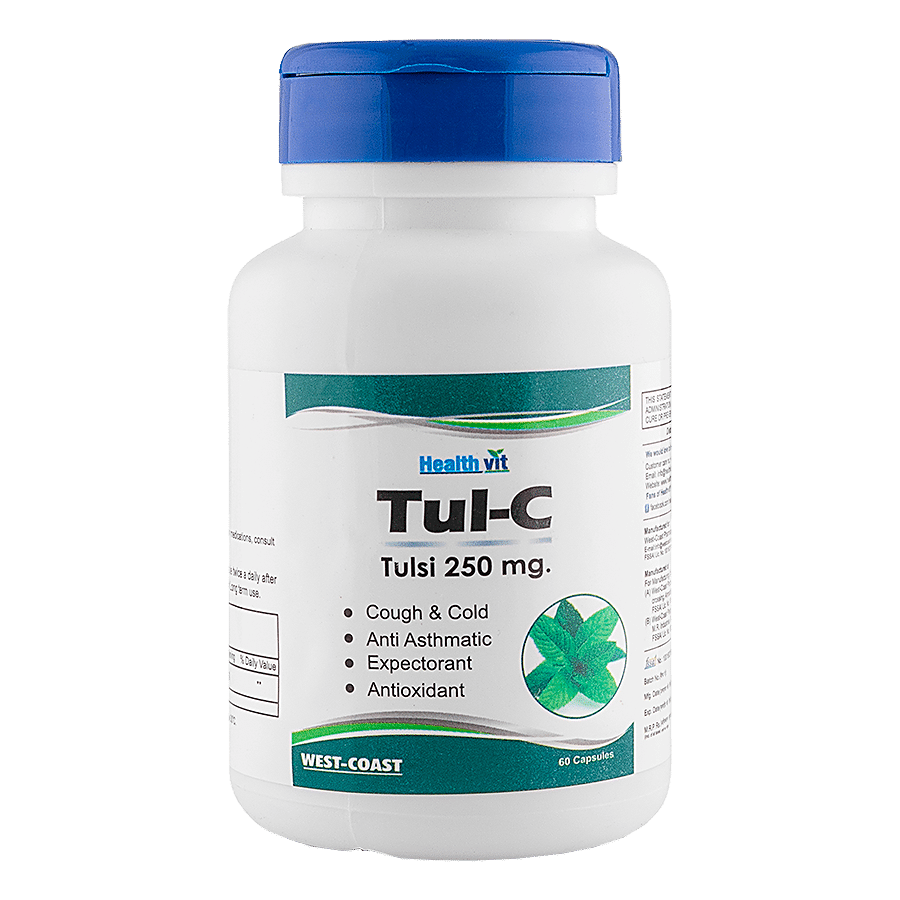 Healthvit Tul-C Tulsi Powder 250 mg Capsules - Cough & Cold