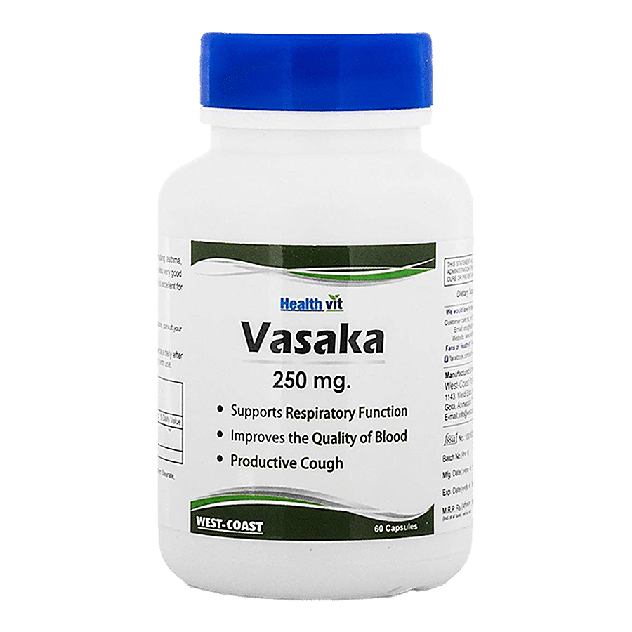 Healthvit Vasaka Powder 250 mg Capsules - Supports Respiratory Function