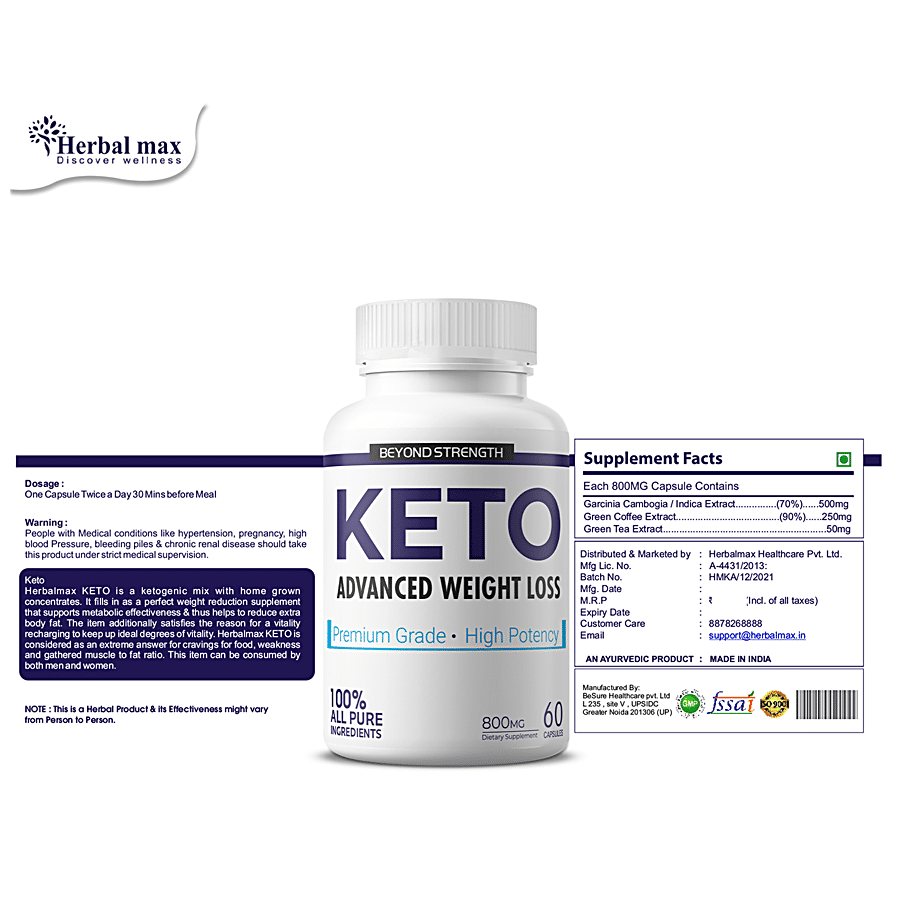 Herbal max Keto Advance Capsules - For Natural & Organic Weight Management