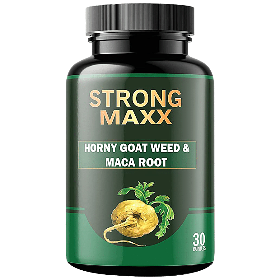 Herbal max Strong Maxx - Horny Goat Weed & Maca Root Extract Capsule