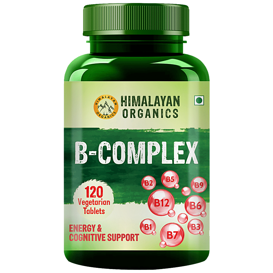 Himalayan Organics B Complex Dietary Supplement Tablets - For Energy & Cognitive Support