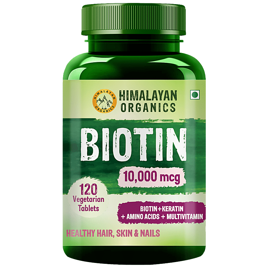 Himalayan Organics Biotin Supplement Tablets - With Keratin