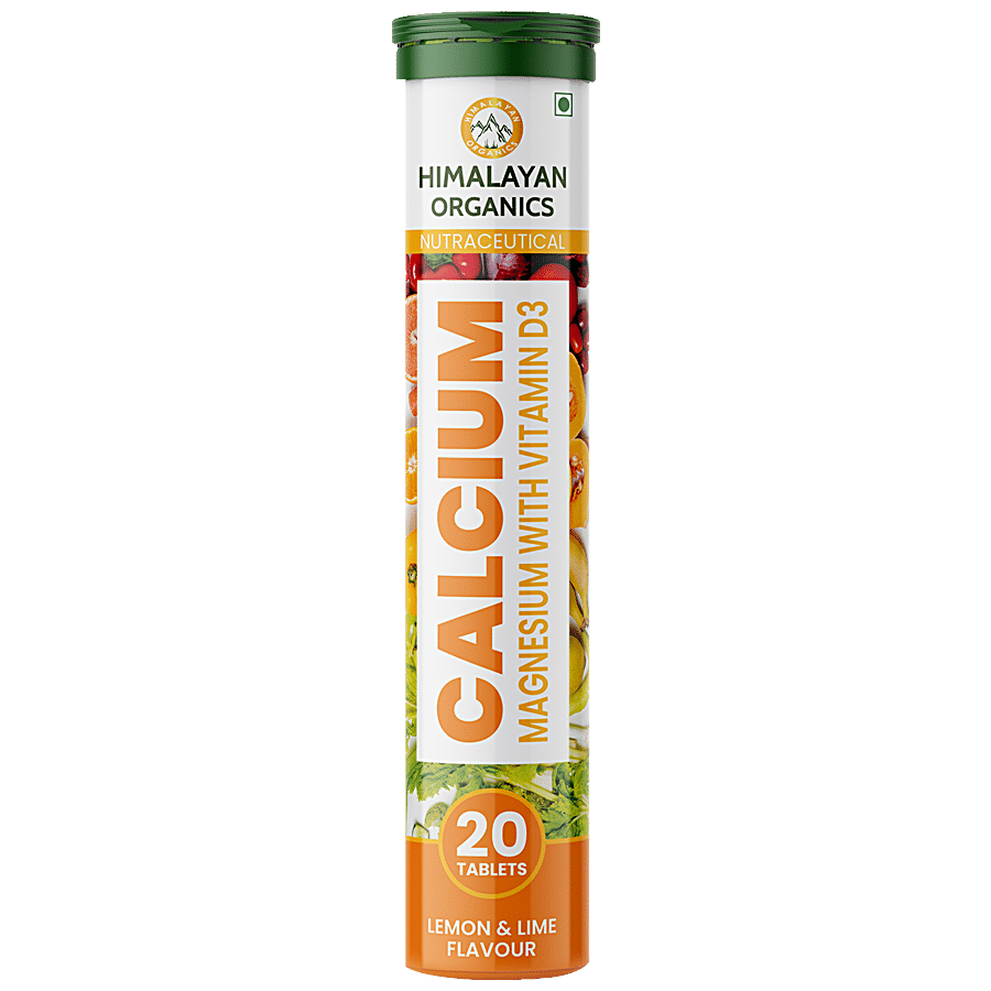 Himalayan Organics Calcium Magnesium Effervescent Tablets - With Vitamin D3