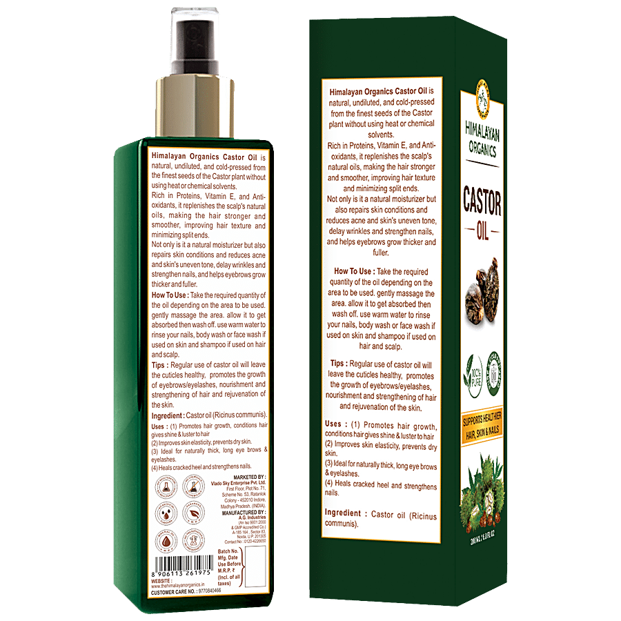 Himalayan Organics Castor Oil - Provides Hydration