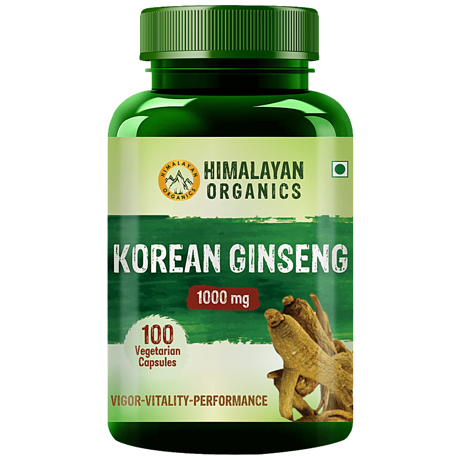 Himalayan Organics Korean Ginseng 500 mg Capsule - Provides Energy