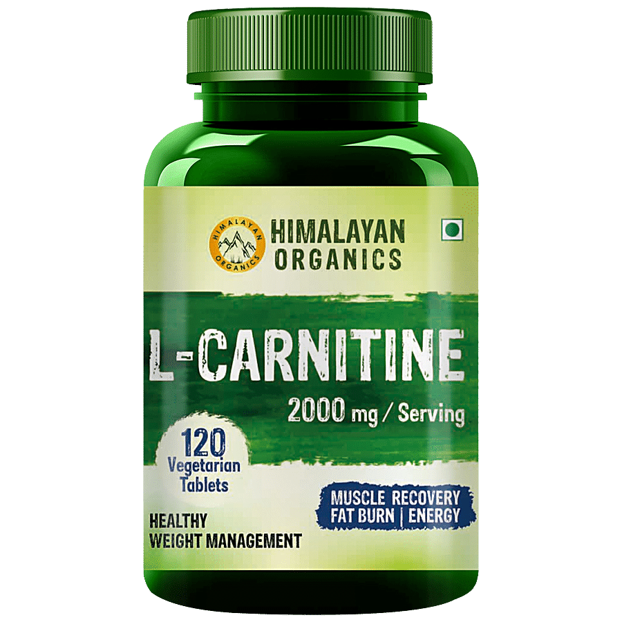 Himalayan Organics L-Carnitine 2000 mg Dietary Supplement Tablet - For Energy