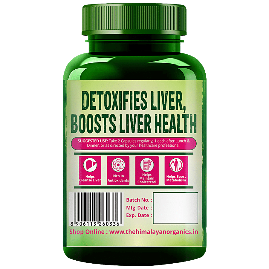 Himalayan Organics Milk Thistle Capsule - May Help In Liver Detox