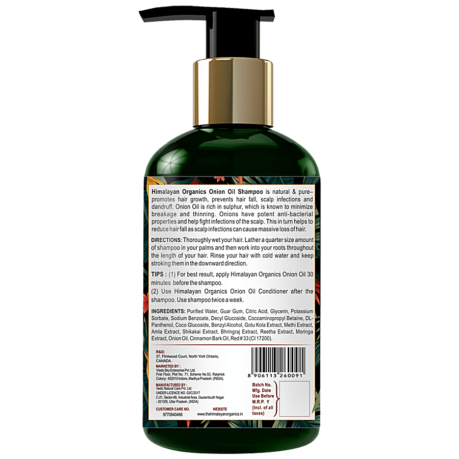 Himalayan Organics Onion Oil Shampoo - Promotes Hair Growth