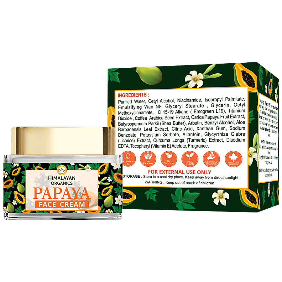 Himalayan Organics Papaya Face Cream - With Turmeric & Aloevera Extract