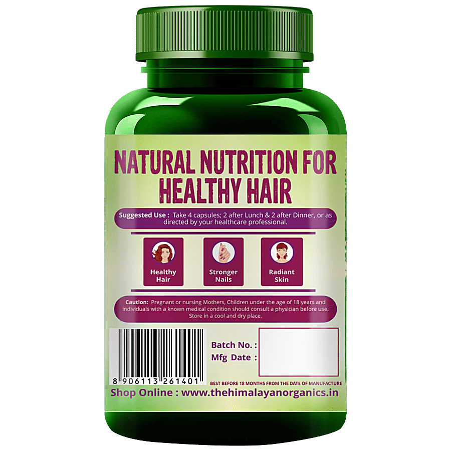 Himalayan Organics Plant Based Biotin 10000 MCG Capsules - For Healthy Hair