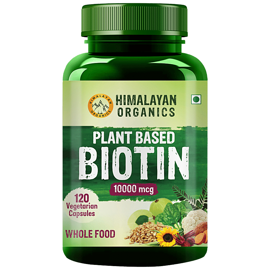 Himalayan Organics Plant Based Biotin 10000 MCG Capsules - For Healthy Hair