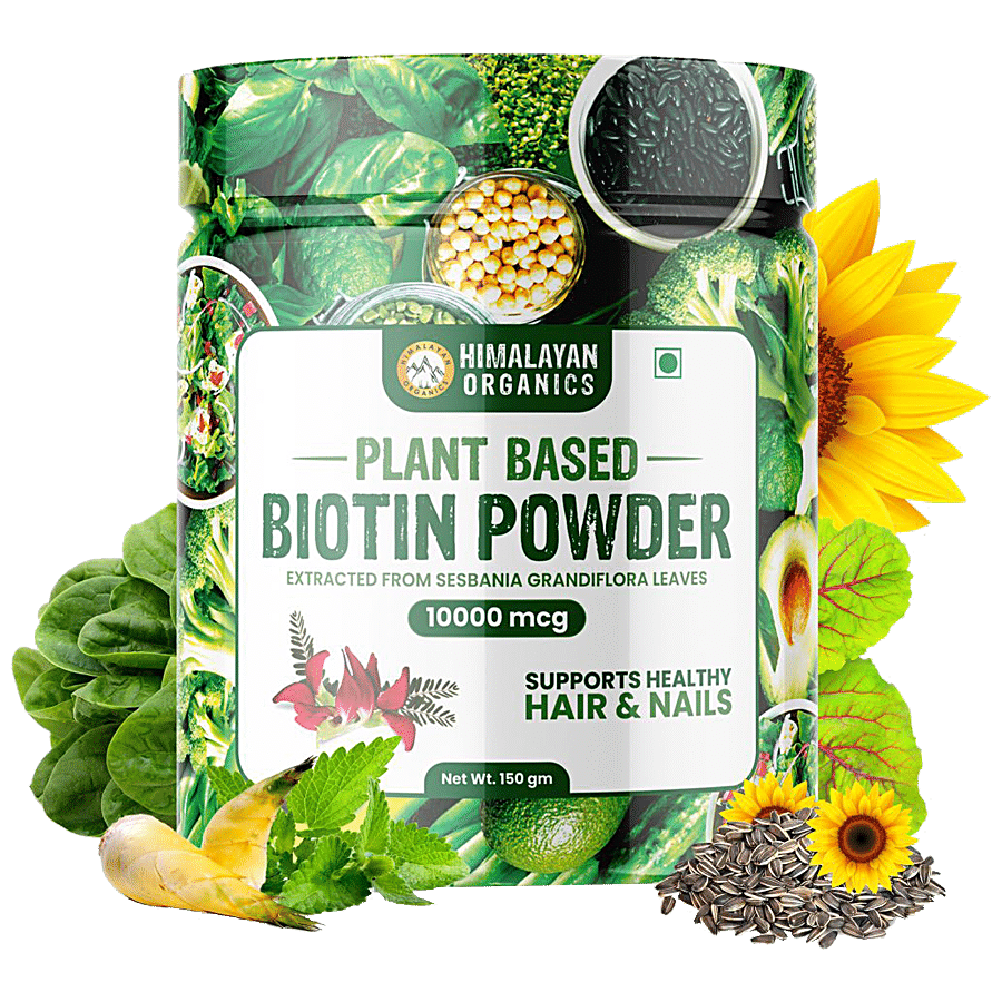 Himalayan Organics Plant Based Biotin Powder - With 10000 Plus MCG