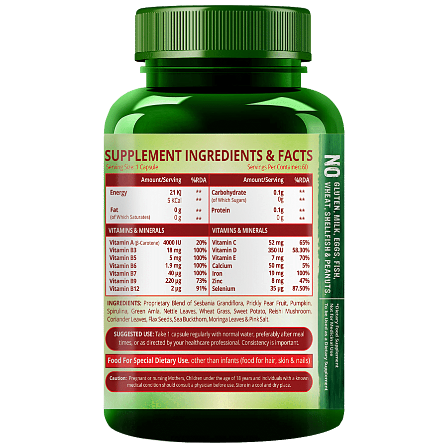 Himalayan Organics Plant Based Hair Vitamin Biotin Capsules - DHT Blocker