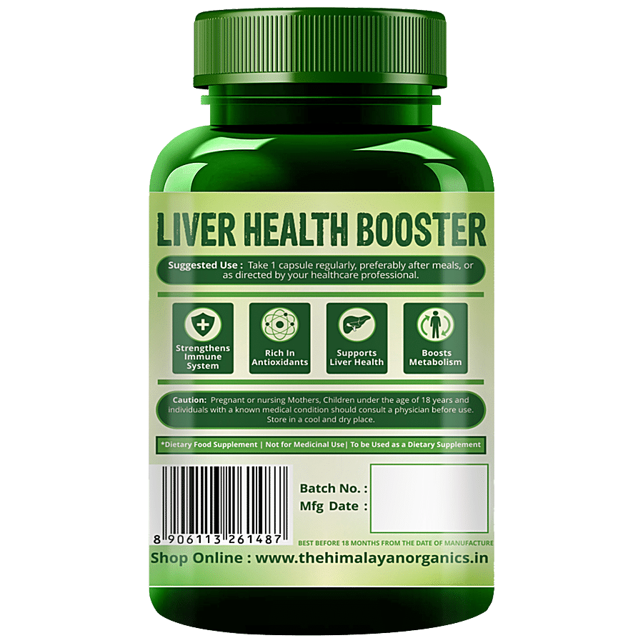 Himalayan Organics Plant Based Liver Support Capsules - With Milk Thistle