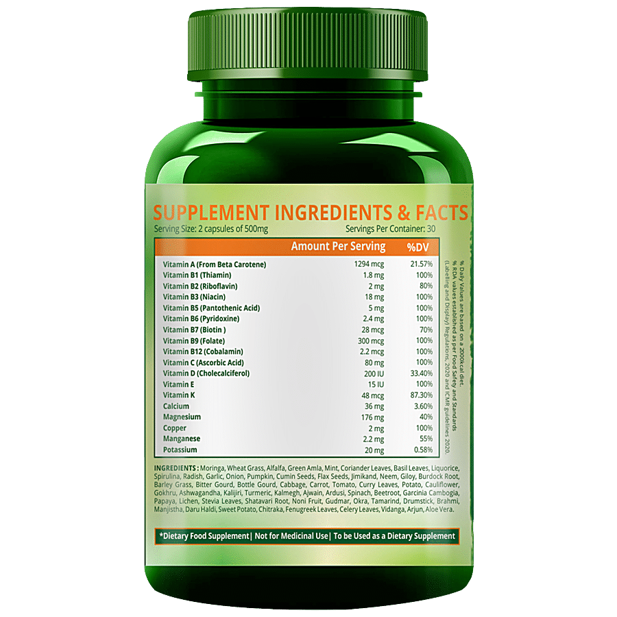 Himalayan Organics Plant Based Multivitamin Capsule - Boosts Immunity