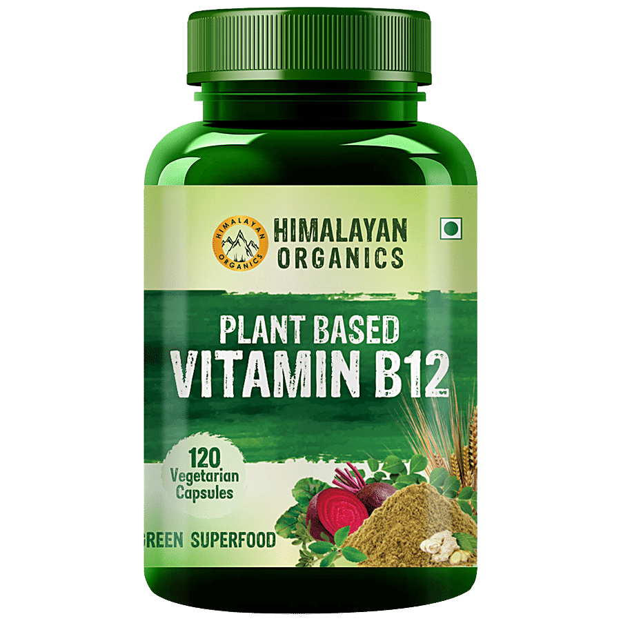 Himalayan Organics Plant Based Vitamin B12 Capsules - Green Superfood