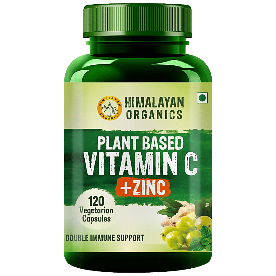 Himalayan Organics Plant Based Vitamin C Capsules - With Zinc