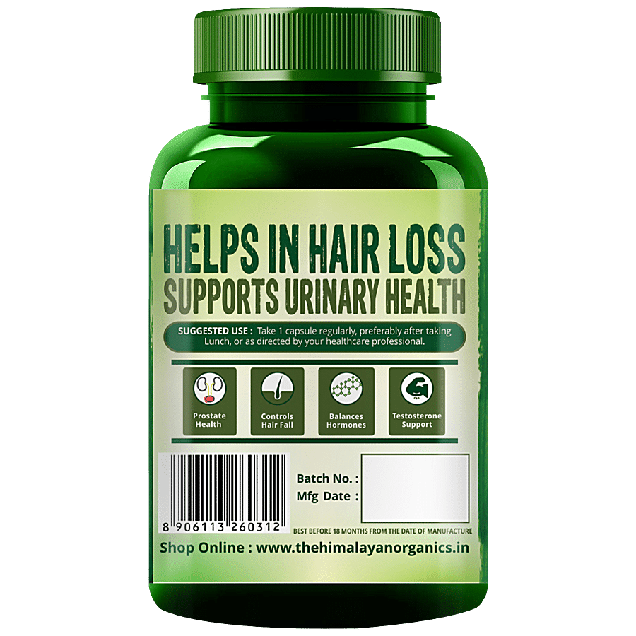 Himalayan Organics Saw Palmetto Capsule - Promotes Hair Growth