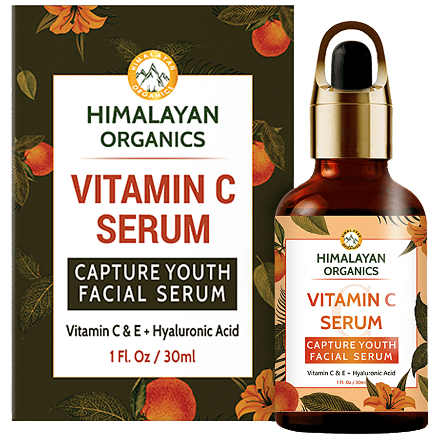 Himalayan Organics Vitamin C Facial Serum With Hyaluronic Acid - Increases Brightness