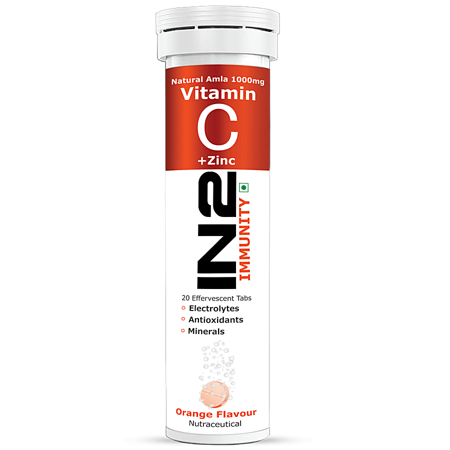 IN2 Natural Vitamin C + Zinc Effervescent Tablet - Orange Flavour