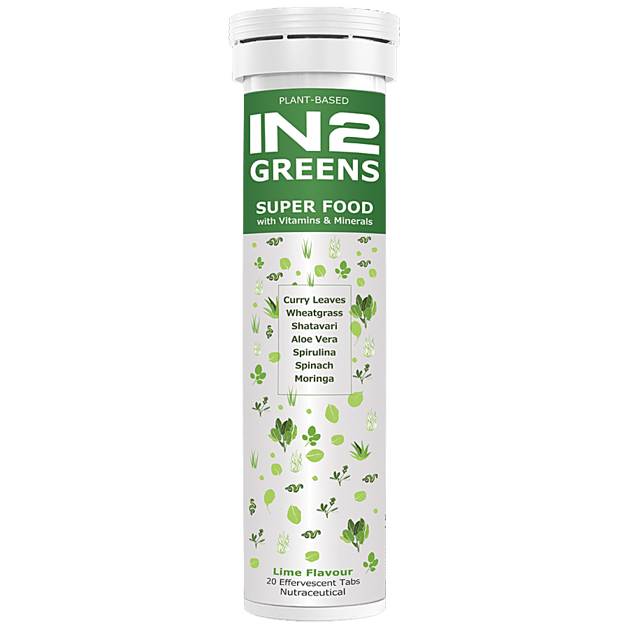 IN2 Plant Based Greens Super Food With Multi-Vitamin & Mineral - Lime Flavour