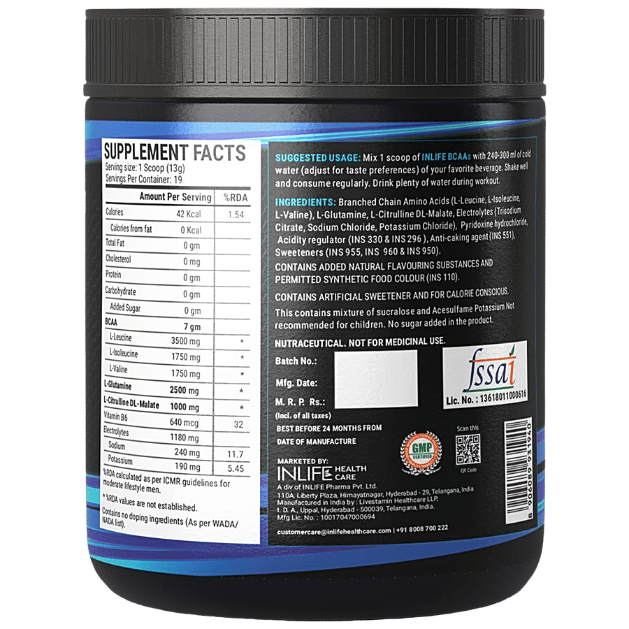 INLIFE BCAA Supplement - Watermelon