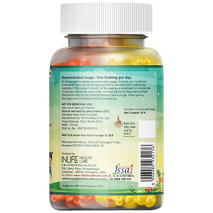 INLIFE Multivitamin & Minerals Gummies - Lemon & Strawberry Flavour