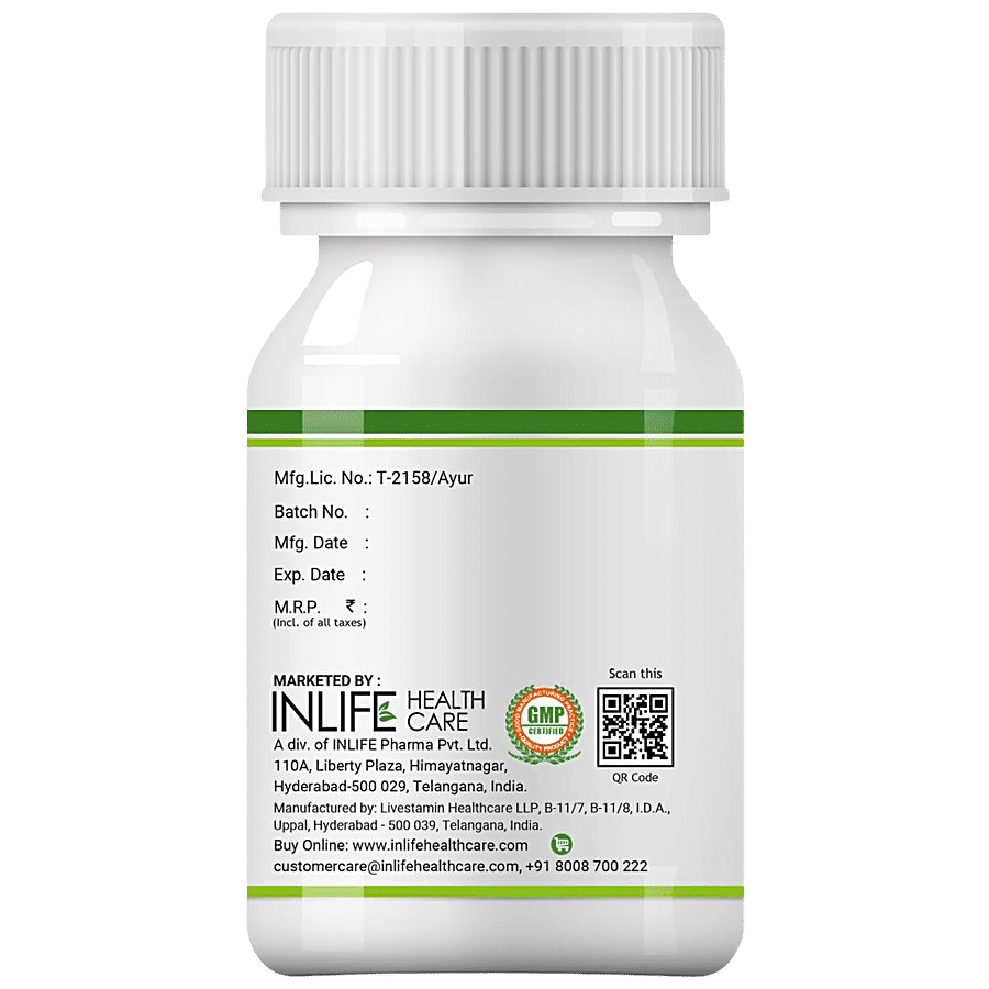 INLIFE Natural Vitamin C 1000 Mg Capsules - Amla Extract