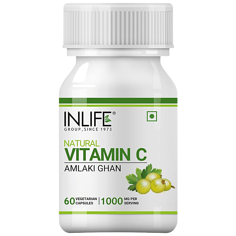 INLIFE Natural Vitamin C 1000 Mg Capsules - Amla Extract