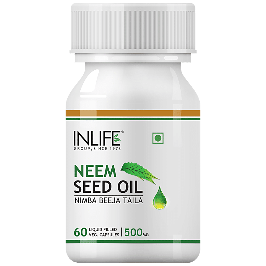 INLIFE Neem Seed Oil 500 Mg Capsules - For Healthcare & Wellness