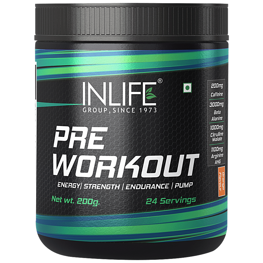 INLIFE Pre-Workout Supplement Powder - 200mg Caffeine