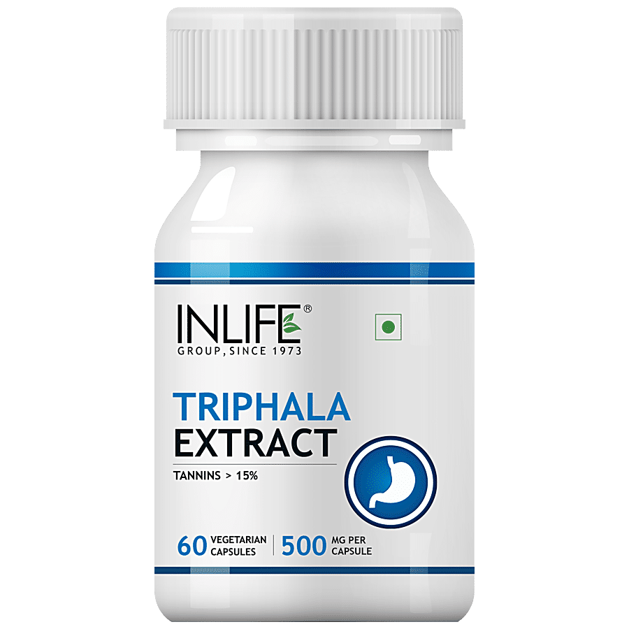 INLIFE Triphala Extract 500 Mg Capsules - Digestion Support