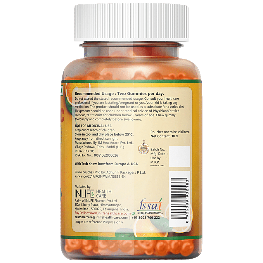 INLIFE Vitamin C Gummies - Orange Flavour