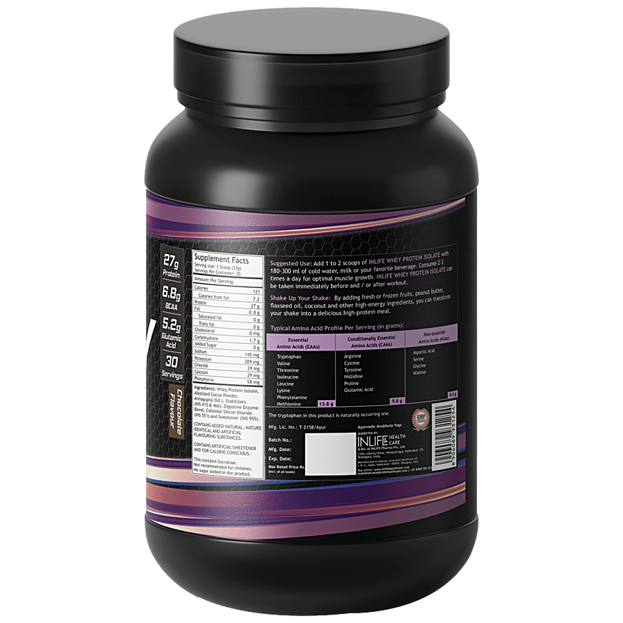 INLIFE Whey Protein Isolate Powder - Chocolate