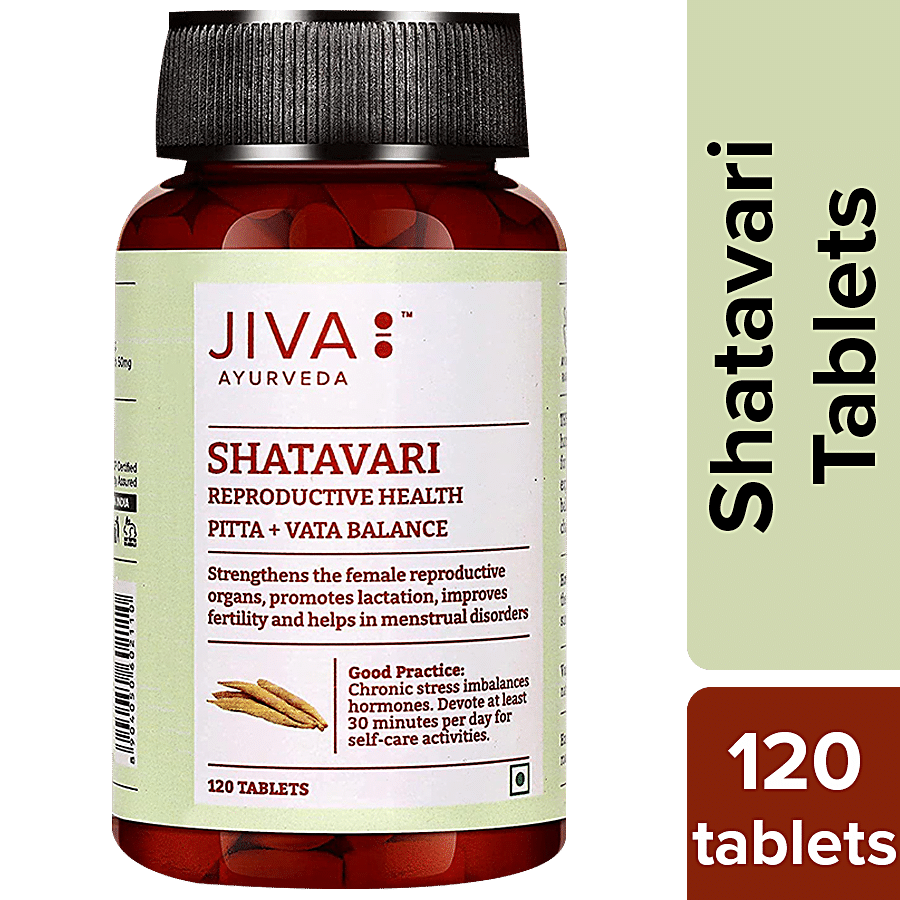 Jiva Ayurveda Shatavari Tablet - Nourishes & Strengthens Reproductive System