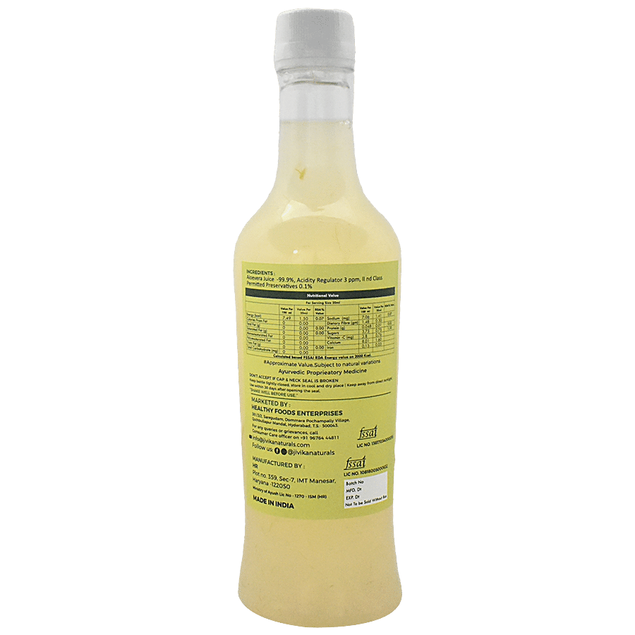 Jivika Naturals Natural Aloe Vera Juice - Rich In Fibre