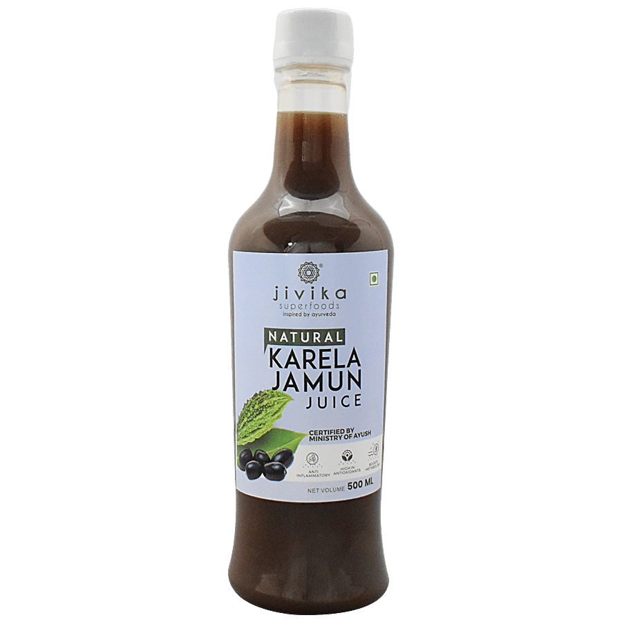 Jivika Naturals Natural Karela Jamun Juice - High In Antioxidants & Anti-inflammatory