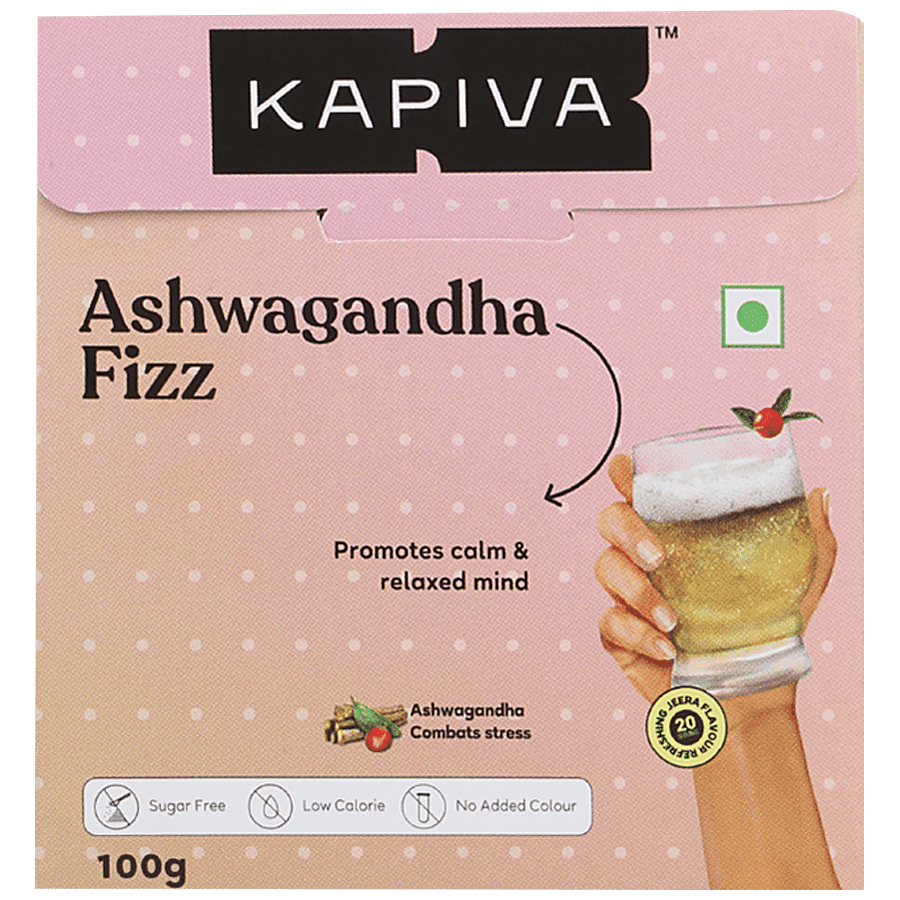 Kapiva Ashwagandha Fizz Powder For Calm & Relaxed Mind - Refreshing Jeera Flavour