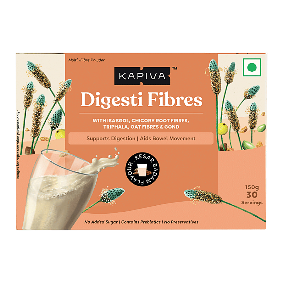 Kapiva Kesar Badam Digesti Fibres - Blend Of 4 Fibre For Easy Digestion & Constipation Relief