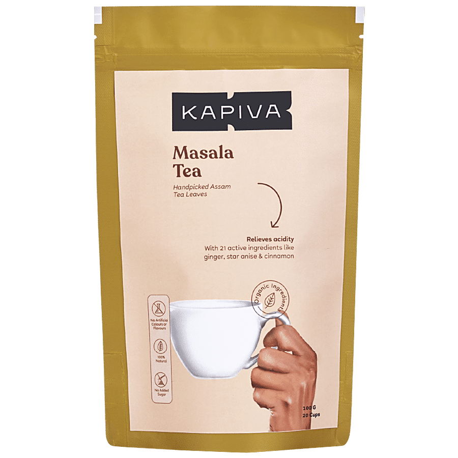 Kapiva Masala Tea - Handpicked Assam Tea Leaves With 21 Active Ingredients