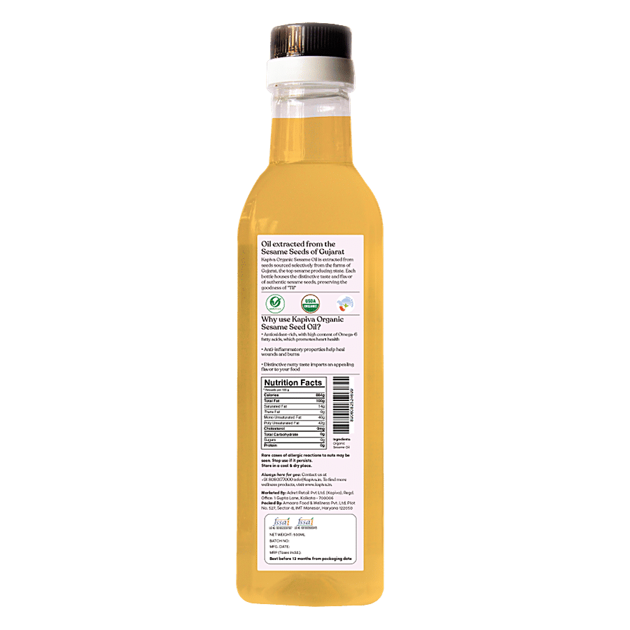 Kapiva Organic Sesame Oil - Promotes Heart Health