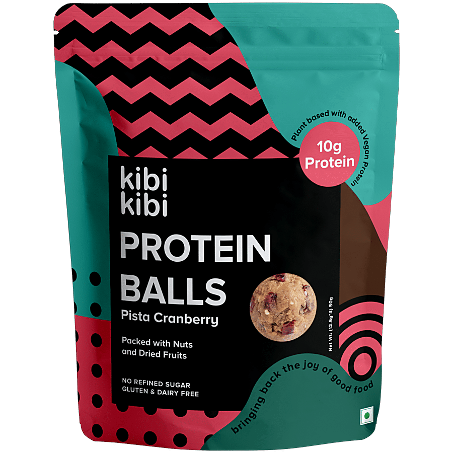 Kibi Kibi Pista Cranberry Protein Balls